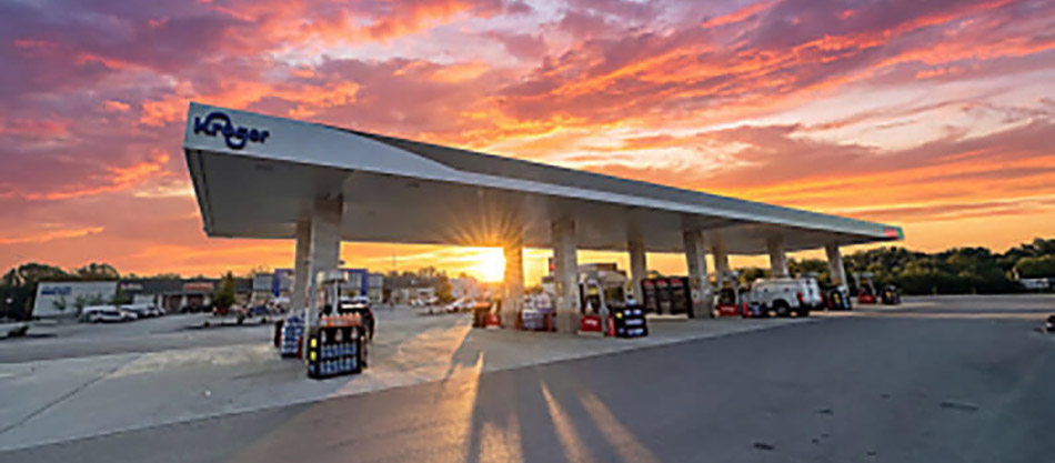 image of fuel island at Kroger store