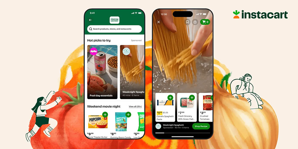 Instacart shoppable video feed