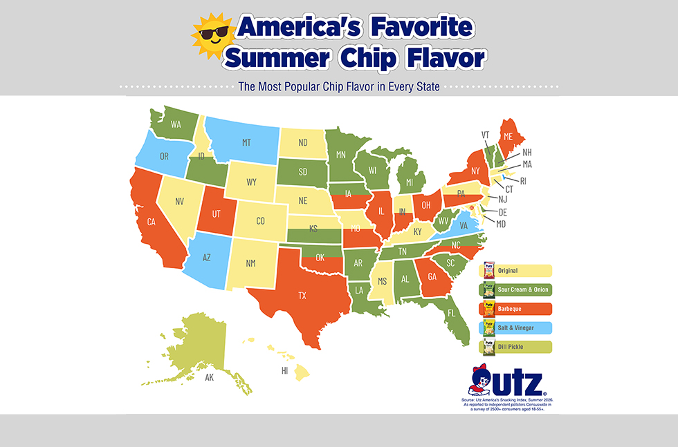 USA Utz Brands snack map