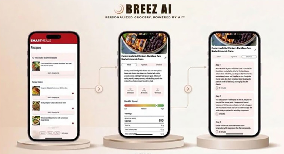 image of cell phone screens using Breez AI
