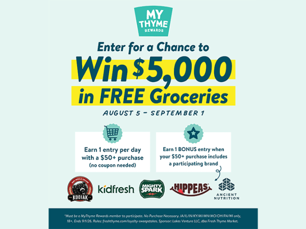 Fresh Thyme Running $5K Gift Card Giveaway With 5 Vendors