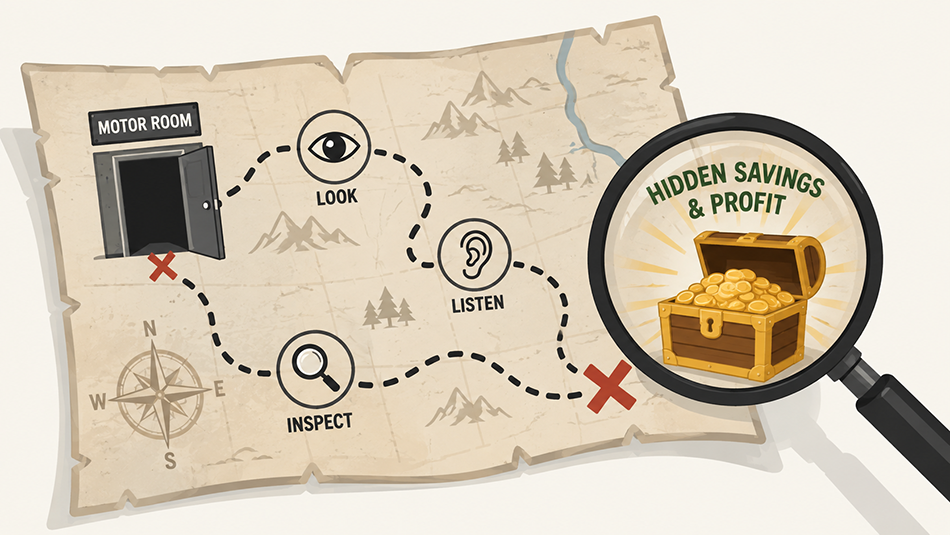 treasure map graphic showing path to hidden profit