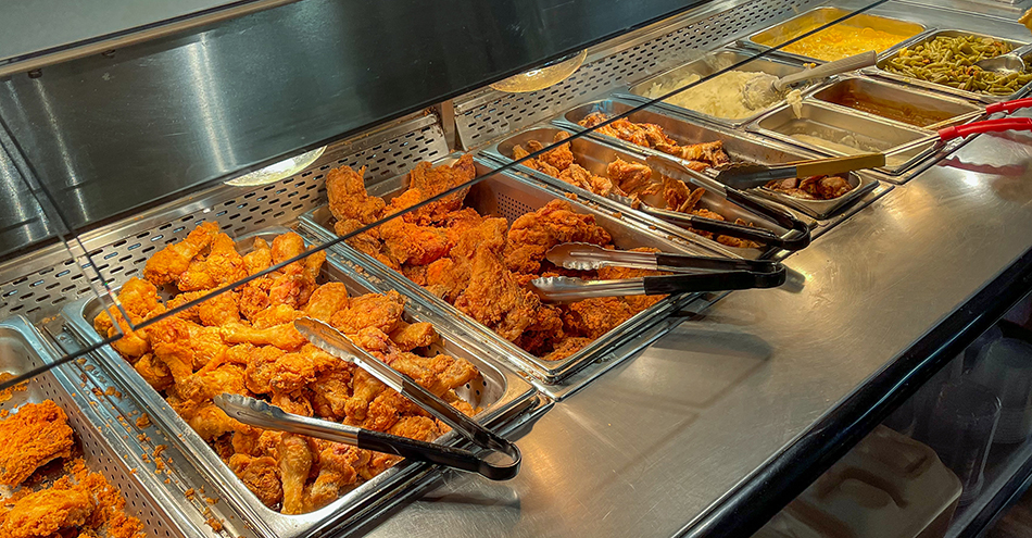 photo of hot bar at grocery store