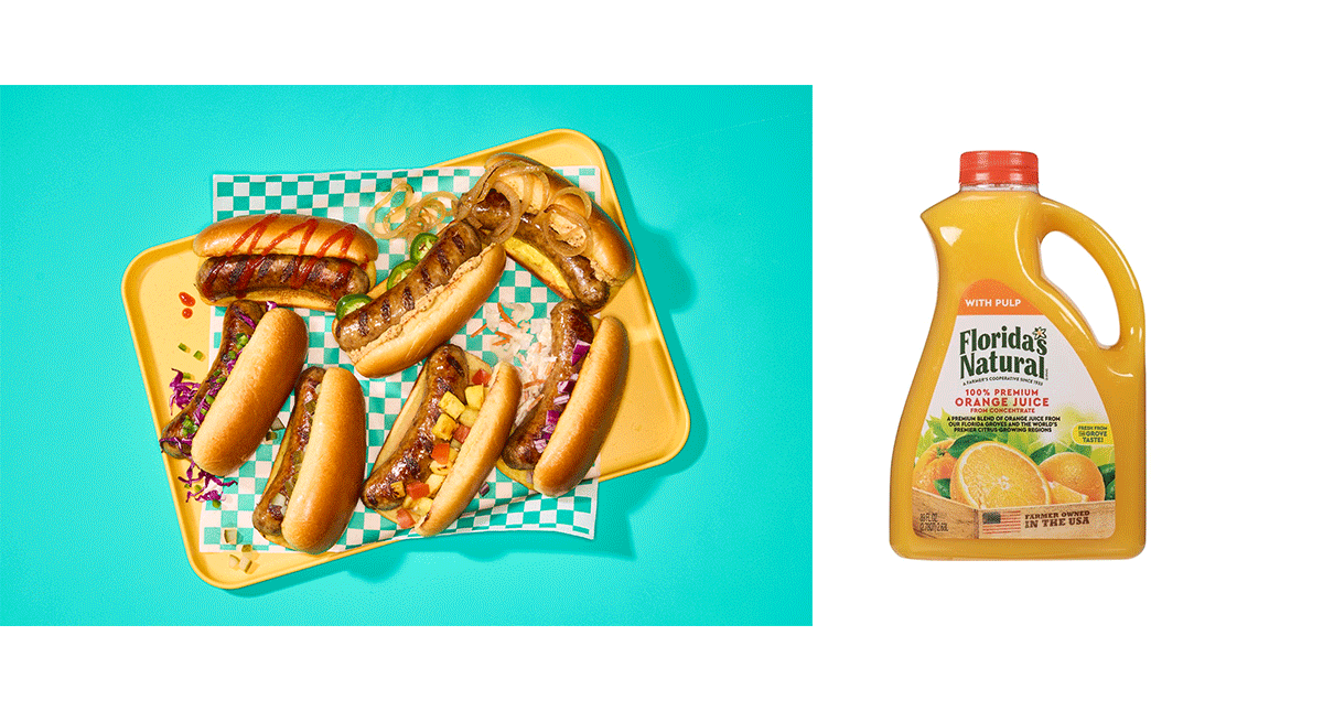 brats and OJ