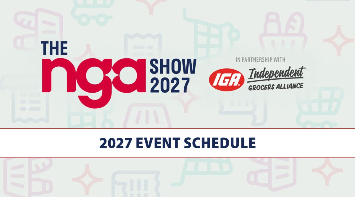 graphic with nga show logo and iga for event schedule