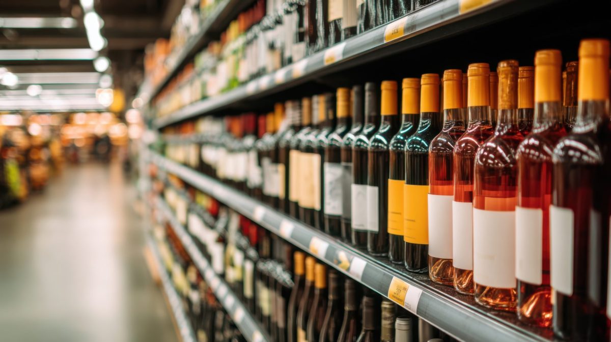 wine aisle grocery store